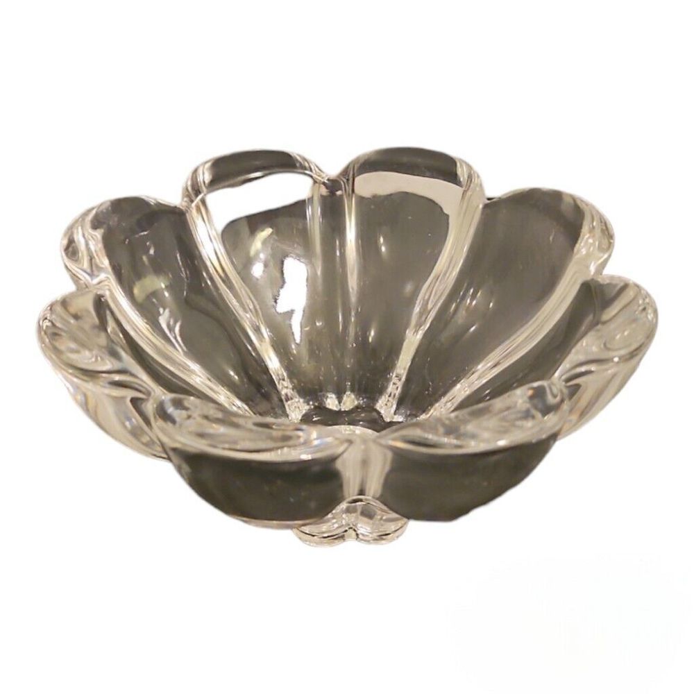 Vintage Mikasa Austria Heavy Crystal Zinnia Petal Bowl 6"